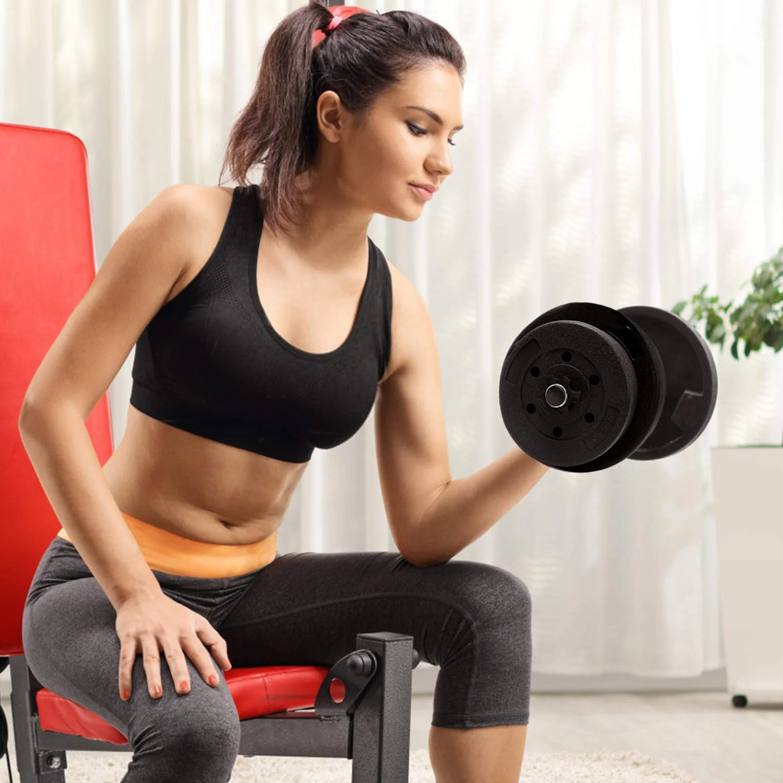 Adjustable Dumbbell Barbell Weight Pair 66 lbs - Image 3
