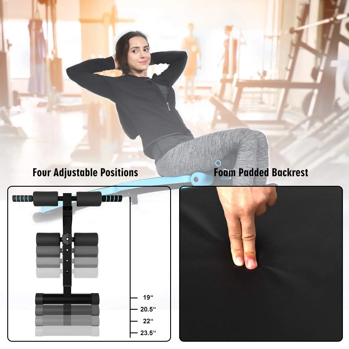 Adjustable Sit Up Bench, Abdominal Training Workout Slant Bench - Image 7