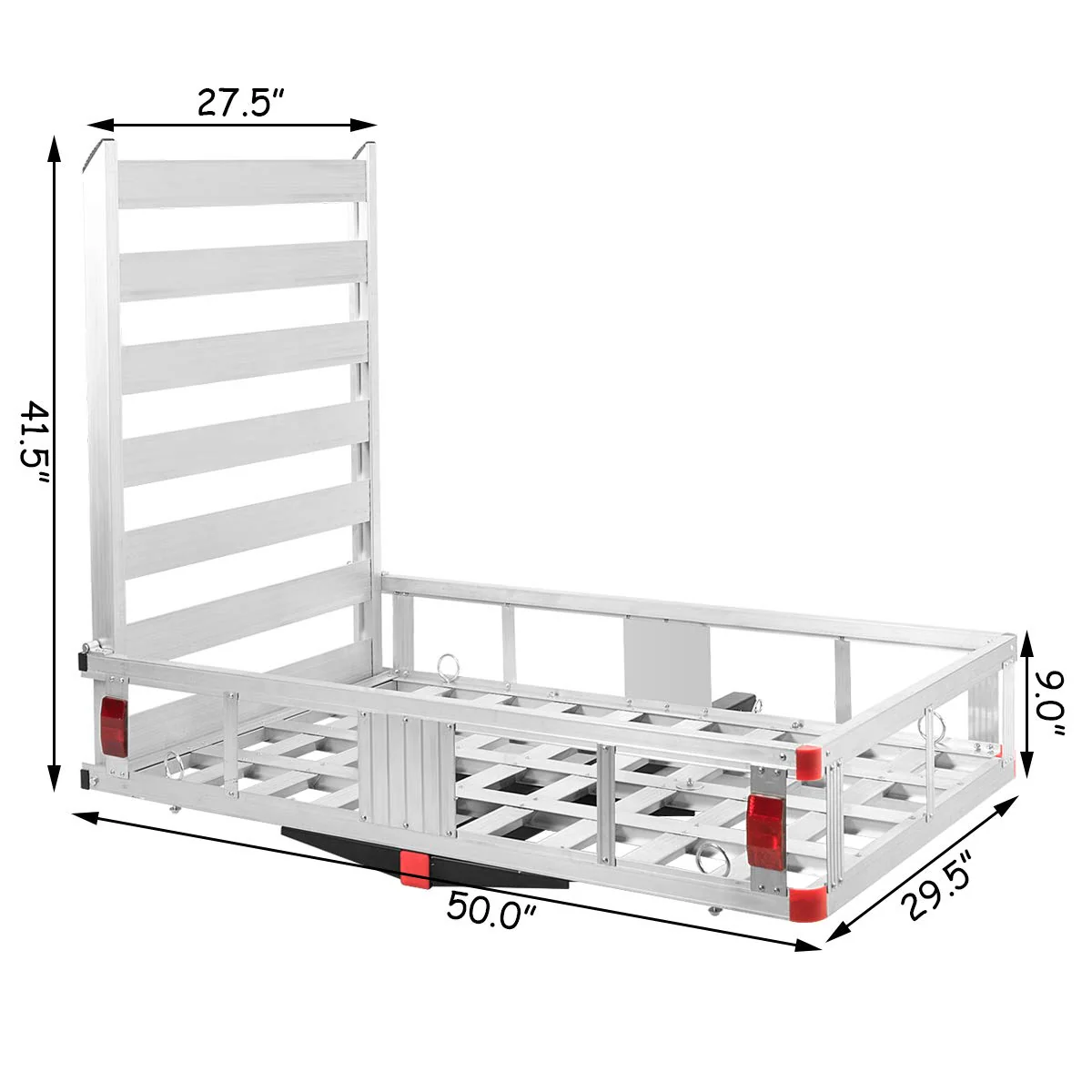 Aluminum Cargo Carrier, 50"x29.5" Hitch Mounted Wheelchair Scooter Mobility Carrier - Image 8