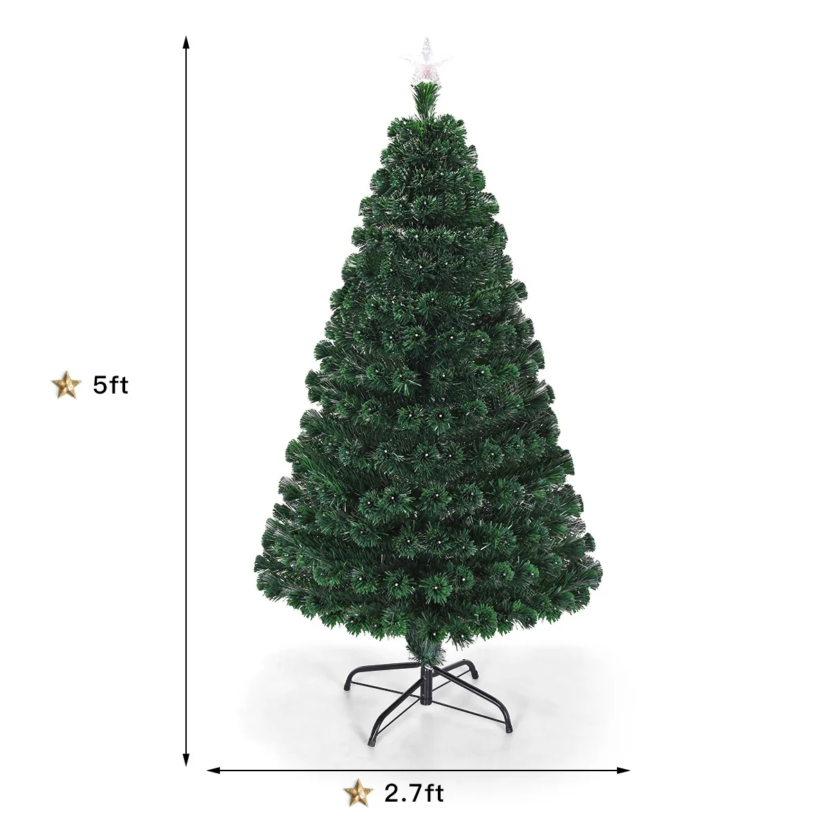 Artificial Christmas Tree Pre-Lit Optical Fiber Tree 8 Flash Modes - Image 10