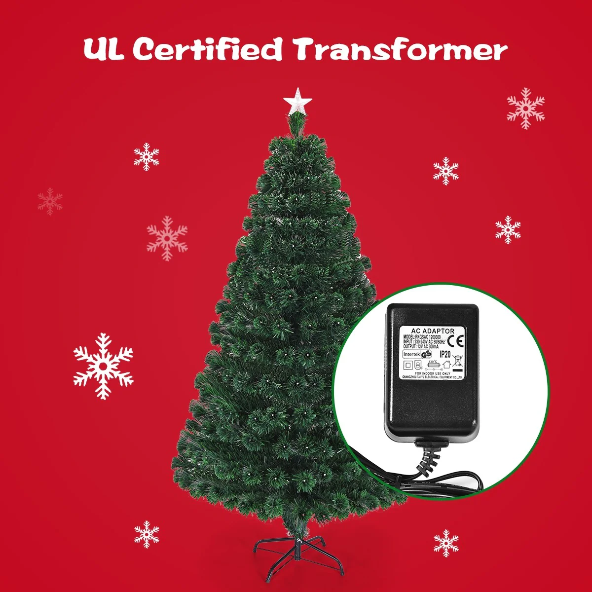 Artificial Christmas Tree Pre-Lit Optical Fiber Tree 8 Flash Modes - Image 4