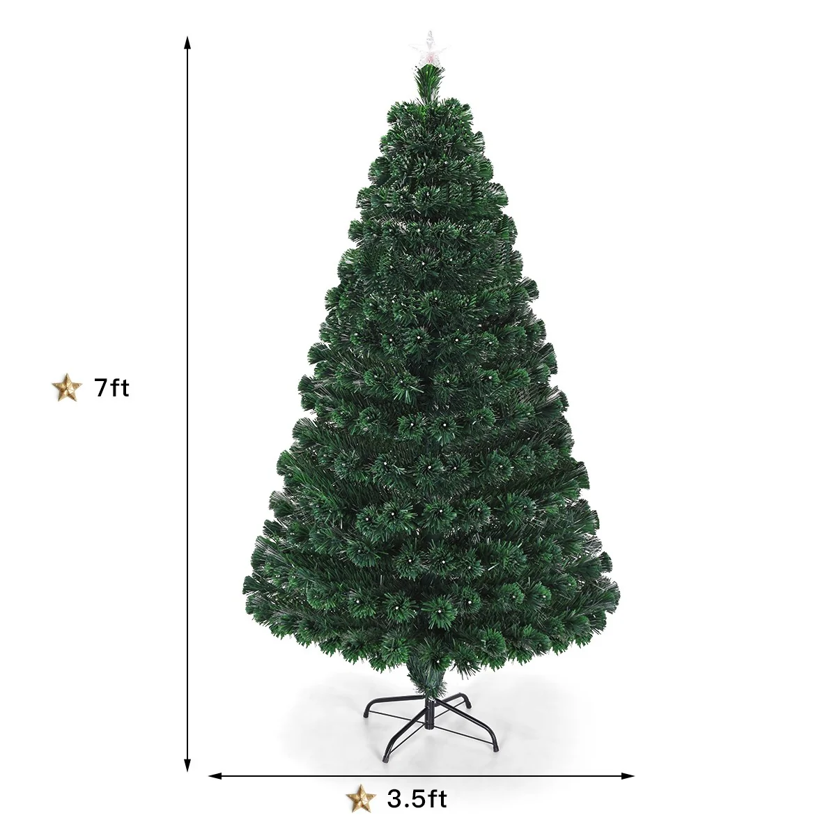 Artificial Christmas Tree Pre-Lit Optical Fiber Tree 8 Flash Modes - Image 9