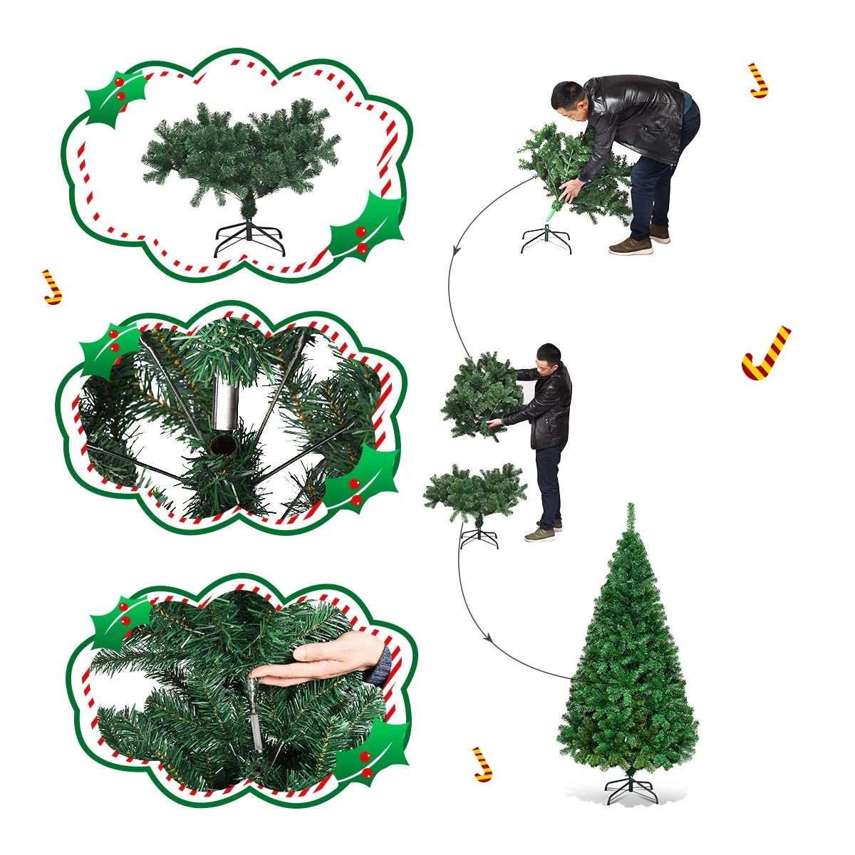 Artificial Christmas Tree with Solid Metal Stand - Image 10