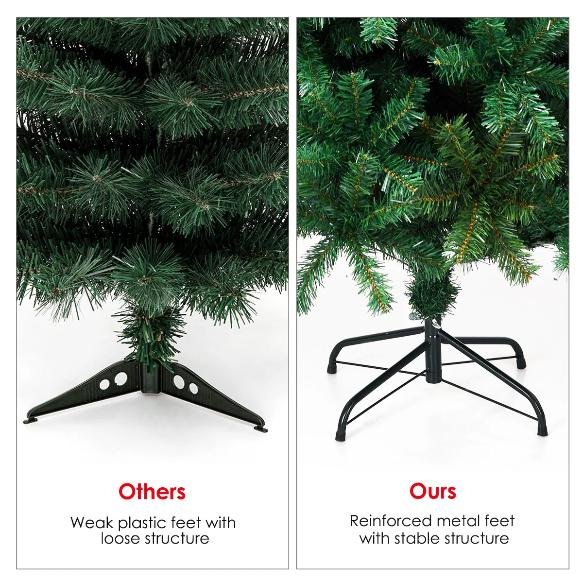 Artificial Christmas Tree with Solid Metal Stand - Image 7