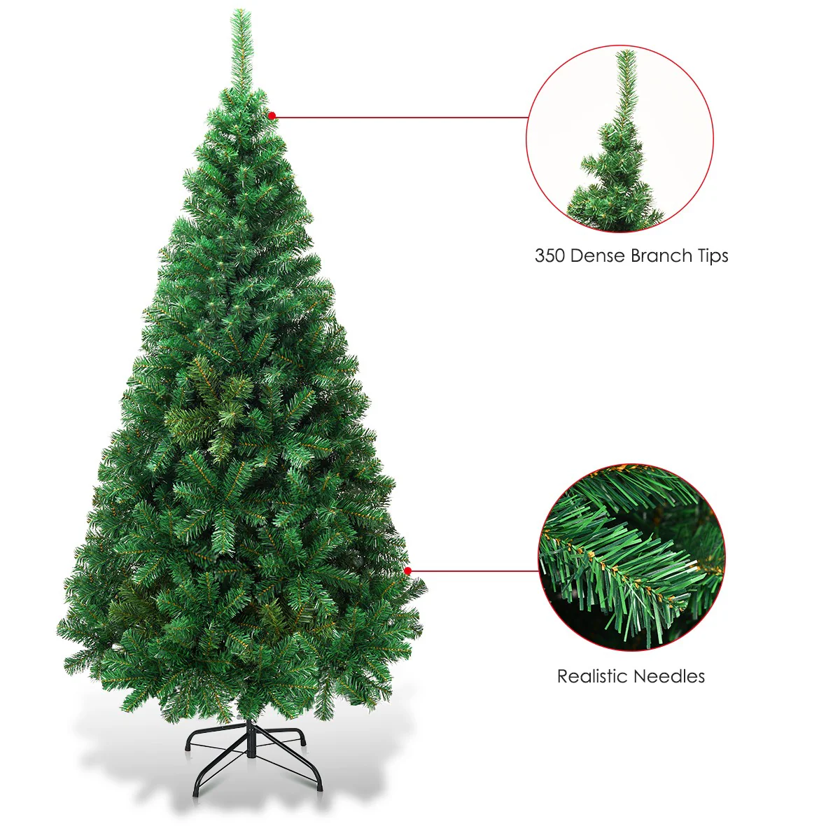 Artificial Christmas Tree with Solid Metal Stand - Image 9