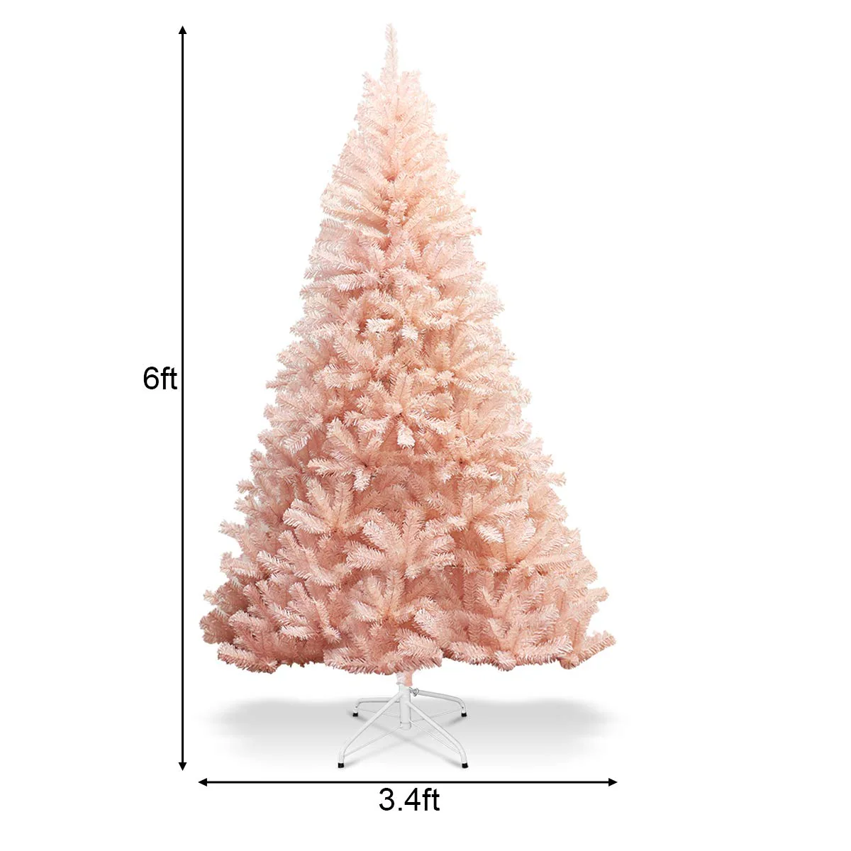 Artificial Pink Christmas Tree, 6ft/7ft Premium Unlit Hinged Spruce Full Tree - Image 10