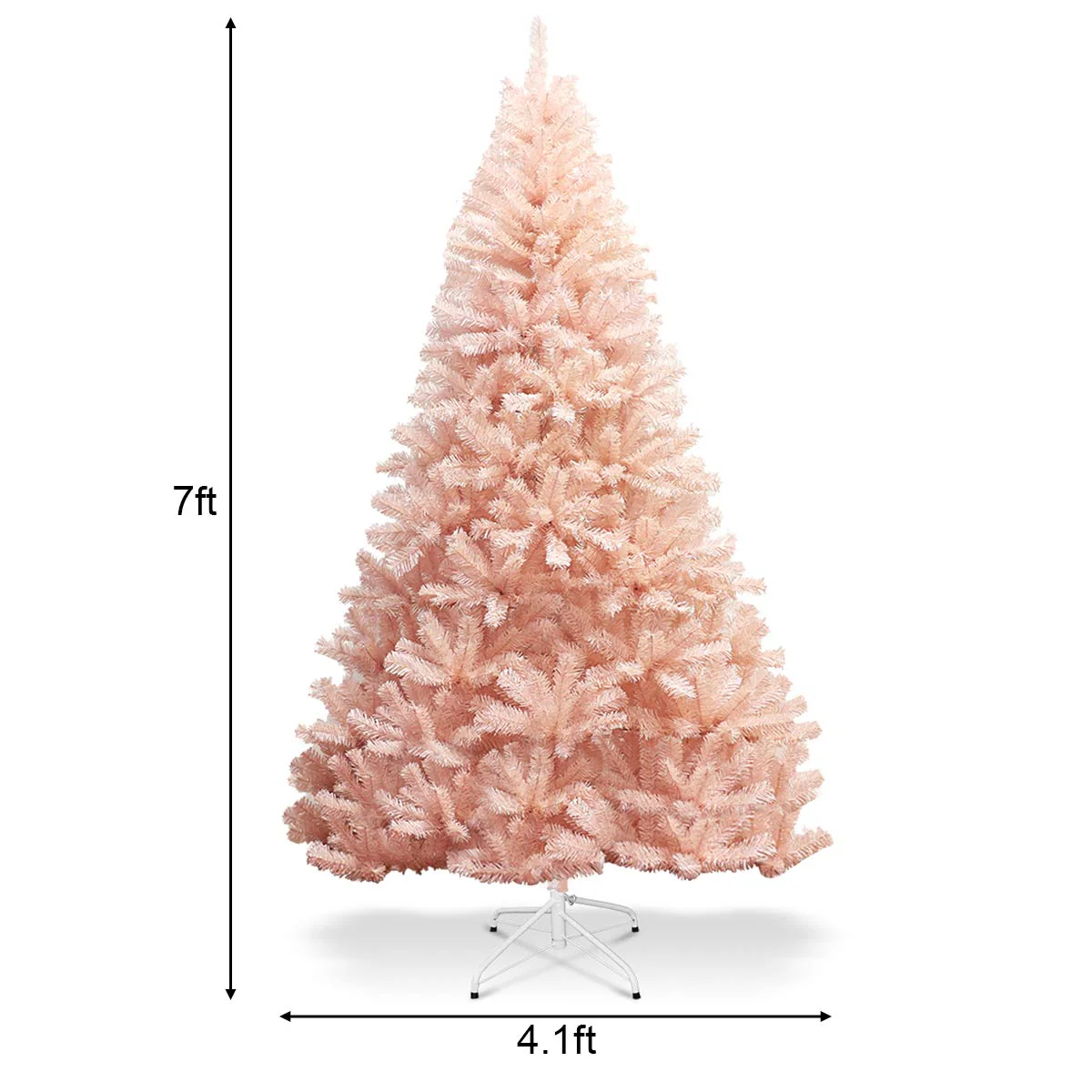 Artificial Pink Christmas Tree, 6ft/7ft Premium Unlit Hinged Spruce Full Tree - Image 9