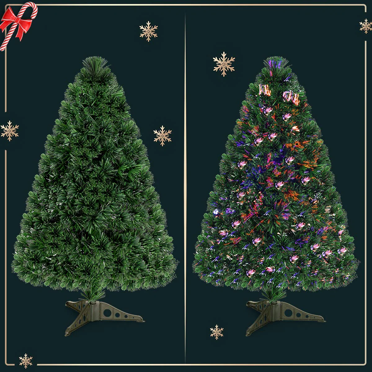Artificial PVC Christmas Tree Pre-Lit Fiber Optic Tree - Image 2