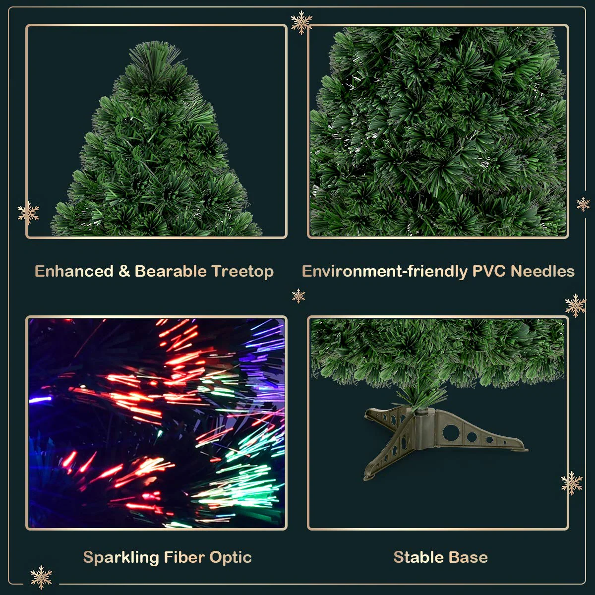 Artificial PVC Christmas Tree Pre-Lit Fiber Optic Tree - Image 5
