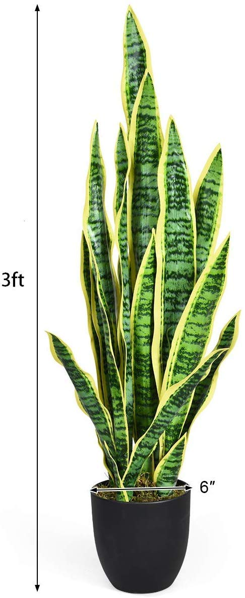Artificial Snake Plant, 36" Fake Sansevieria - Image 13