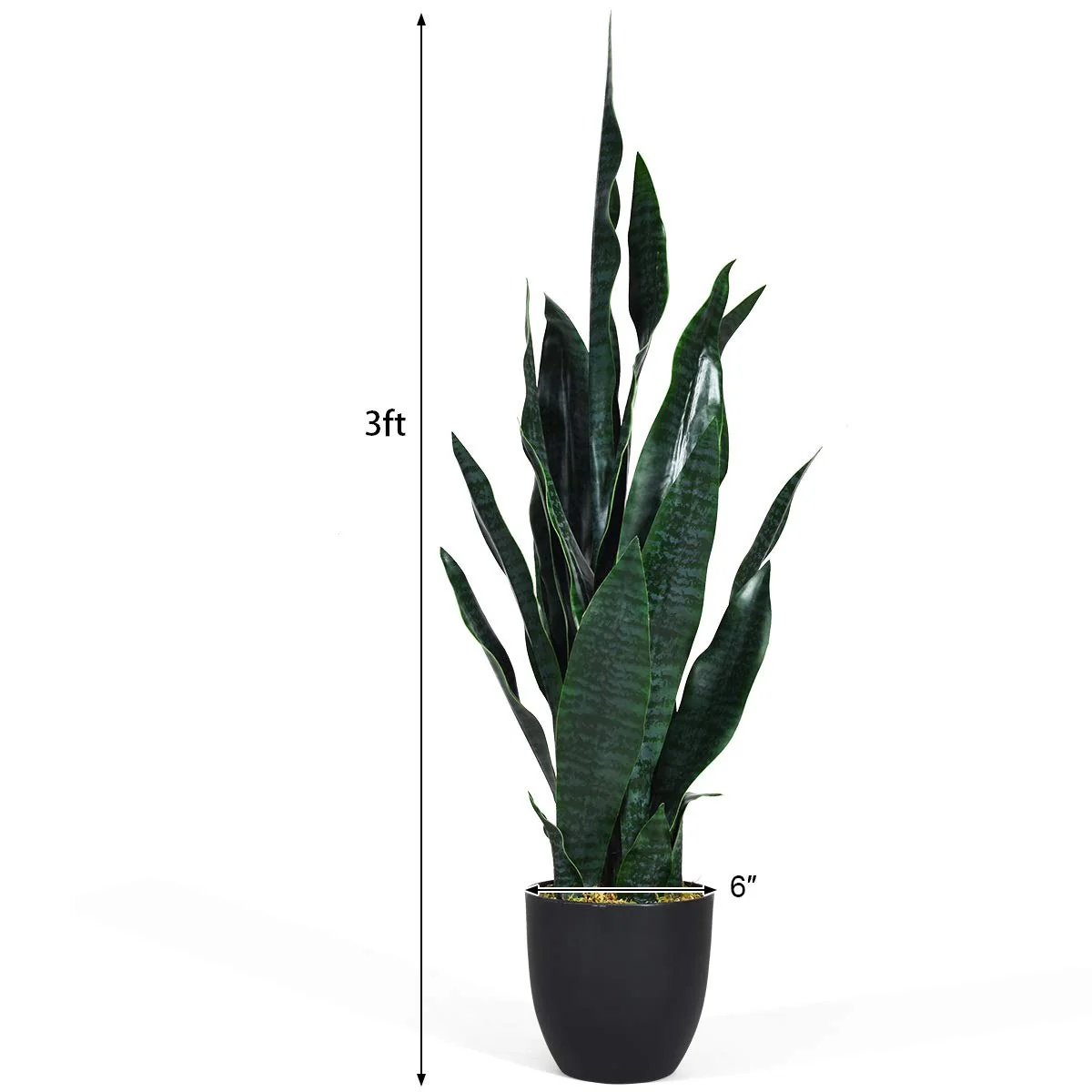 Artificial Snake Plant, 36" Fake Sansevieria - Image 14