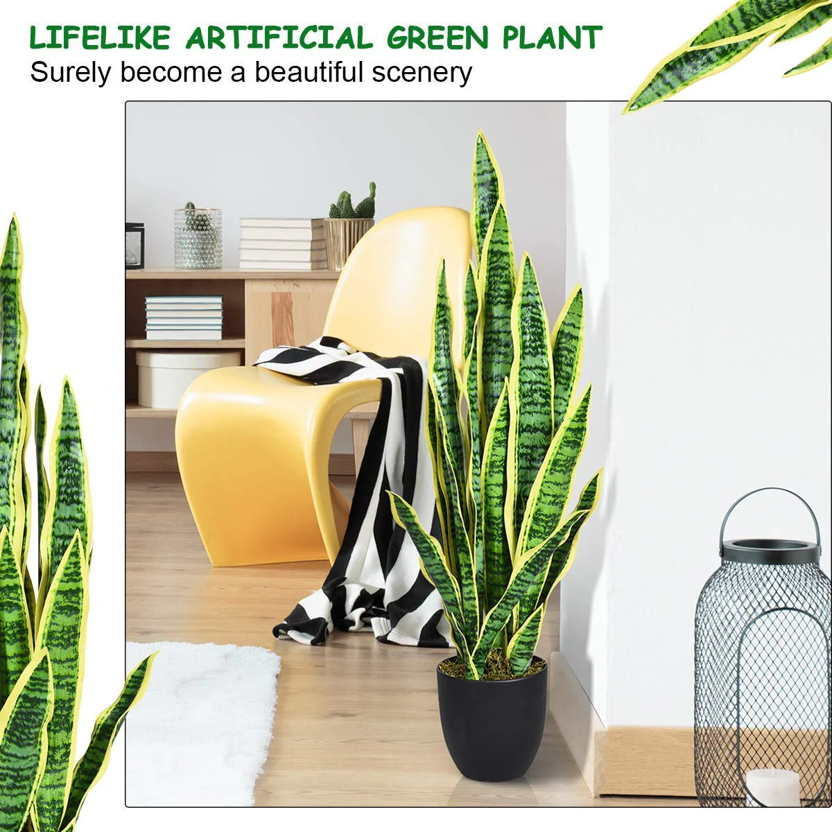 Artificial Snake Plant, 36" Fake Sansevieria - Image 15