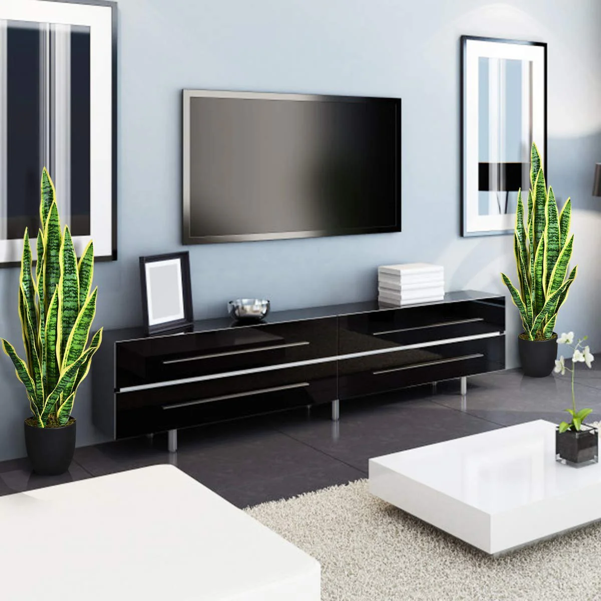 Artificial Snake Plant, 36" Fake Sansevieria - Image 5