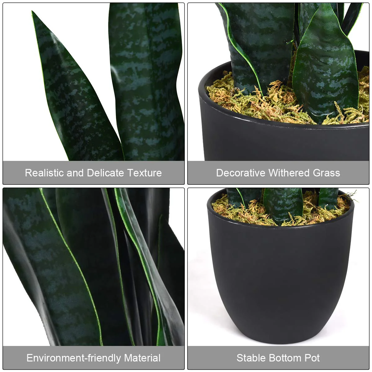 Artificial Snake Plant, 36" Fake Sansevieria - Image 7