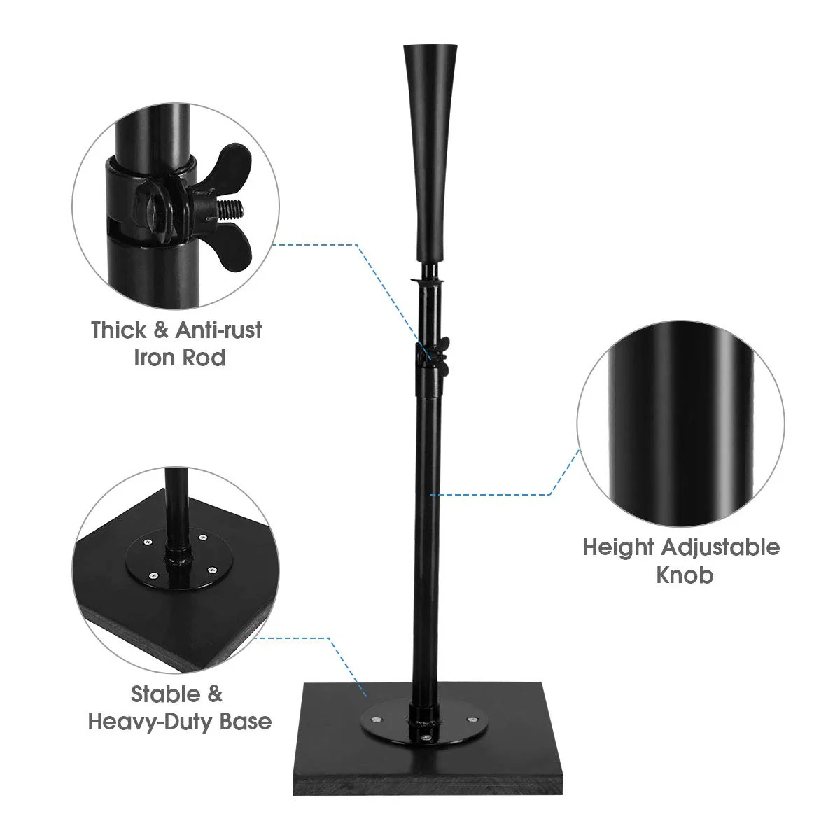 Batting Tee, Adjustable Baseball Hitting Tee Heavy Duty Softball - Image 5