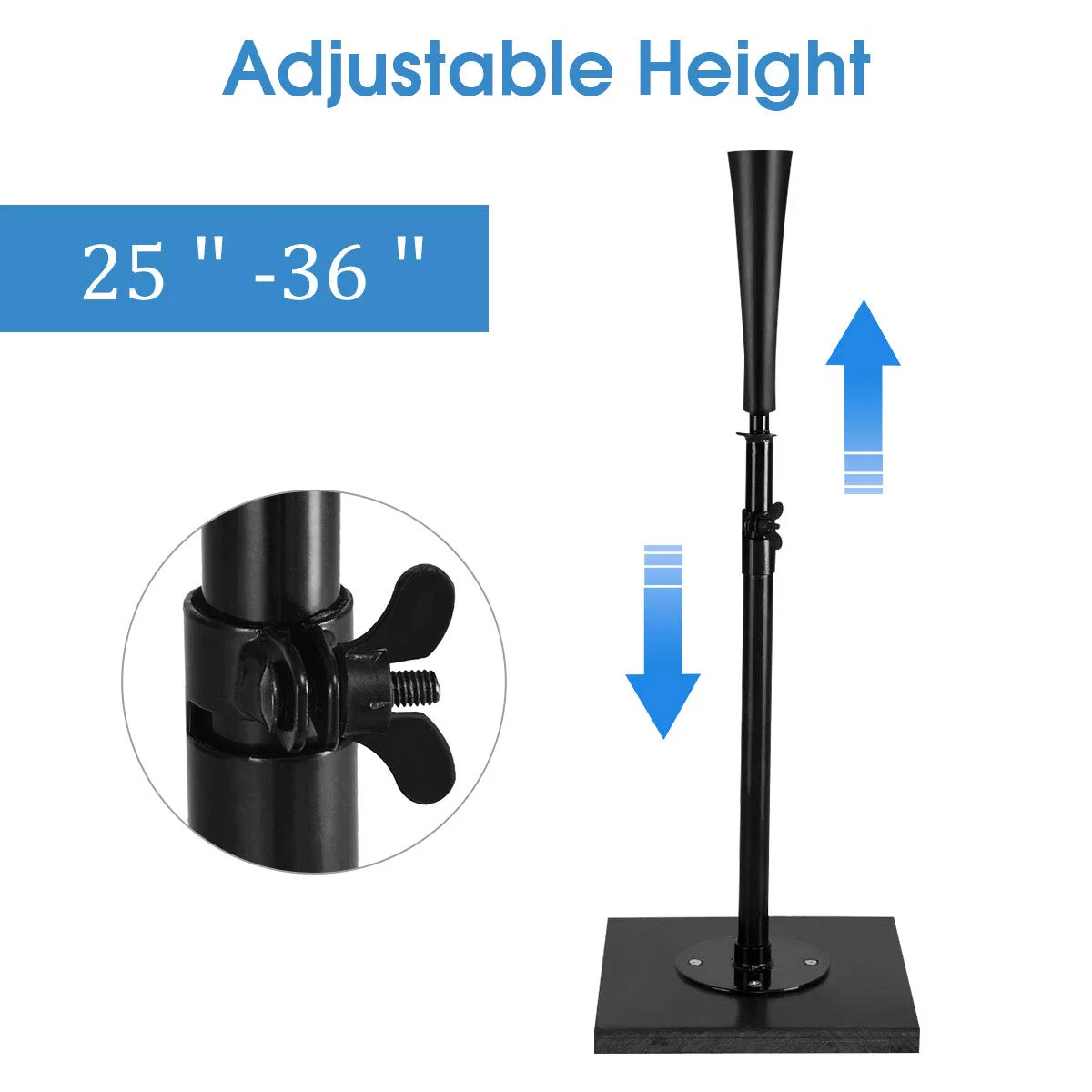 Batting Tee, Adjustable Baseball Hitting Tee Heavy Duty Softball - Image 6