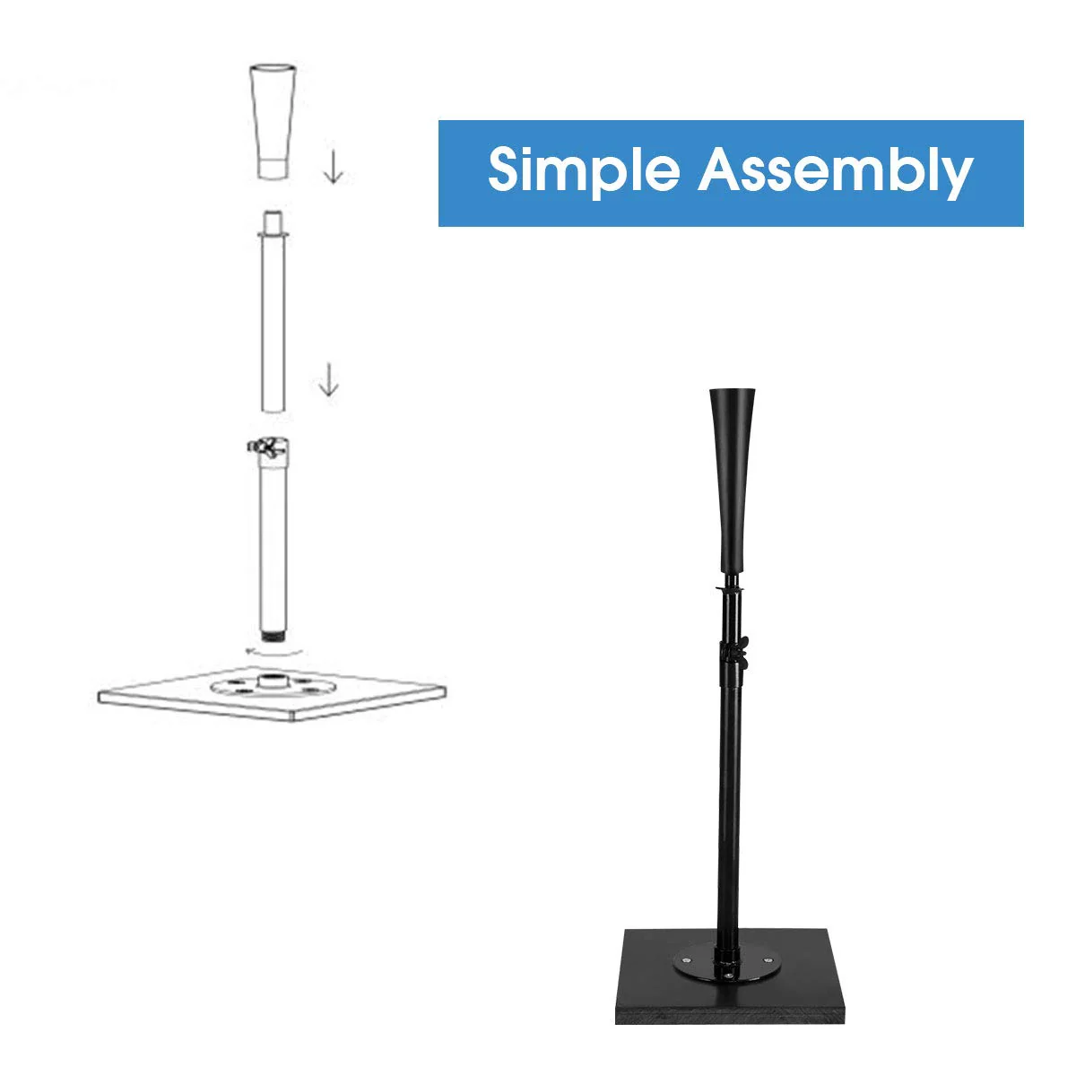 Batting Tee, Adjustable Baseball Hitting Tee Heavy Duty Softball - Image 8