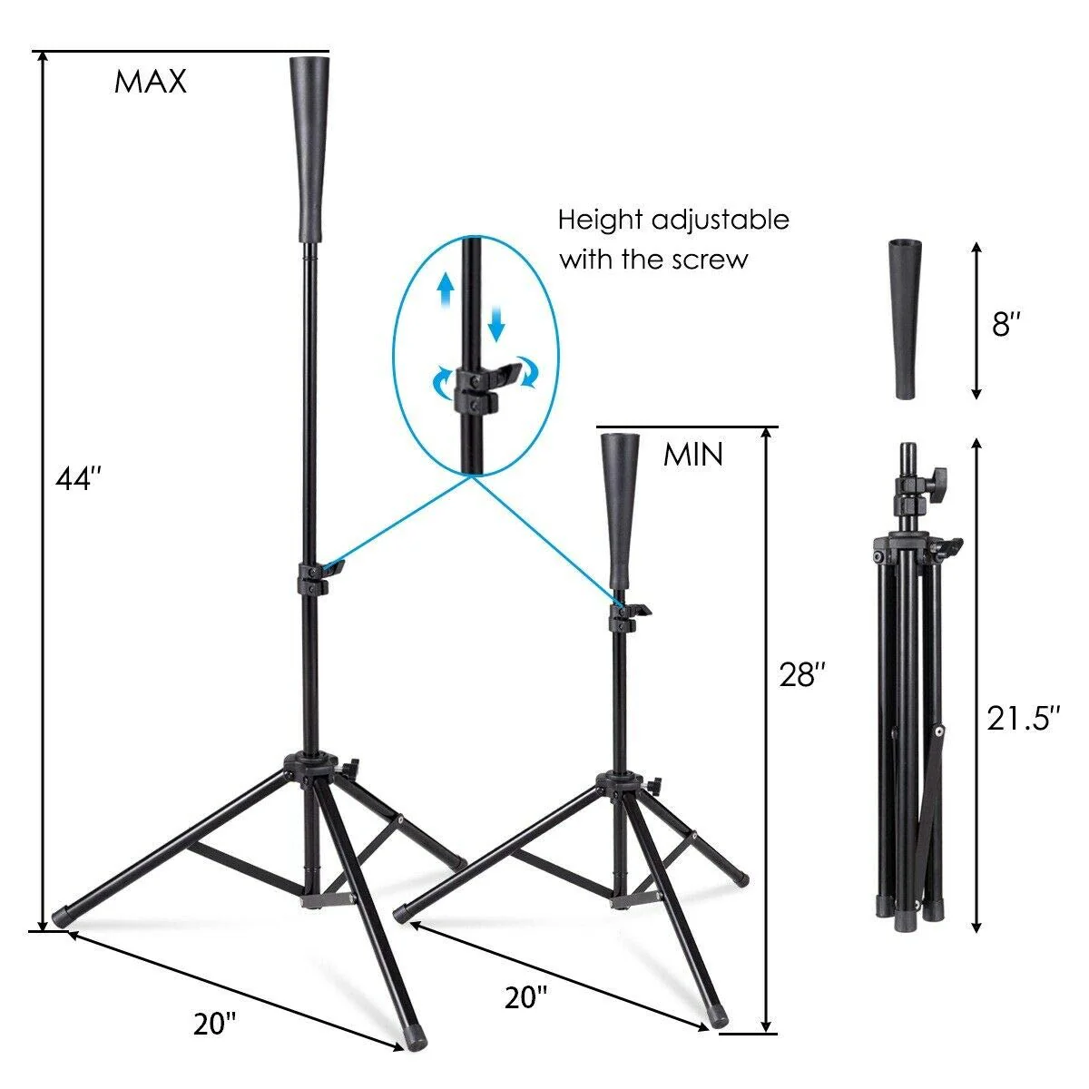 Batting Tee, Adjustable Baseball Softball Tripod for Batting Training Practice - Image 5