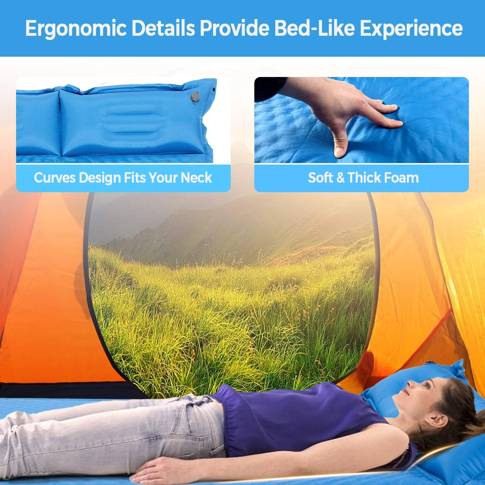 Camping Sleeping Pad Foam, Self-Inflating Camping Mat - Image 7