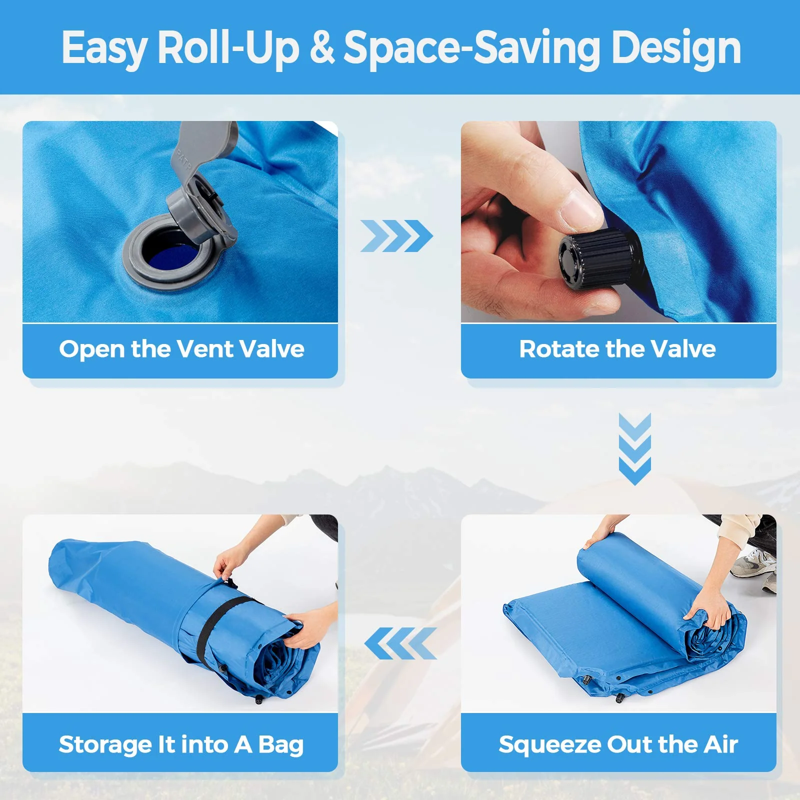 Camping Sleeping Pad Foam, Self-Inflating Camping Mat - Image 8