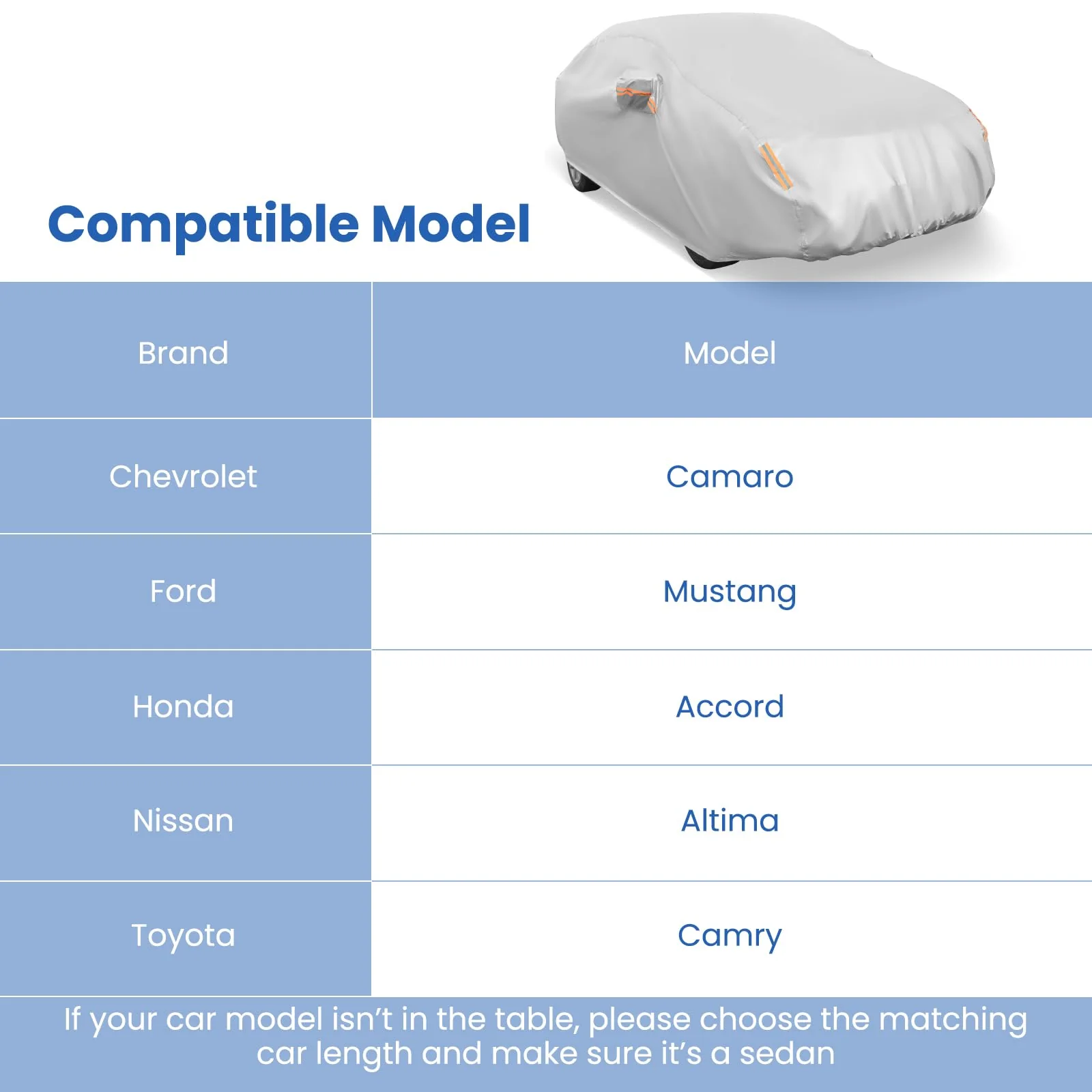 Car Cover for Automobiles 193 Inch Rain Sun UV Protection Universal Fit Sedan Chevrolet Ford Nissan - Image 5