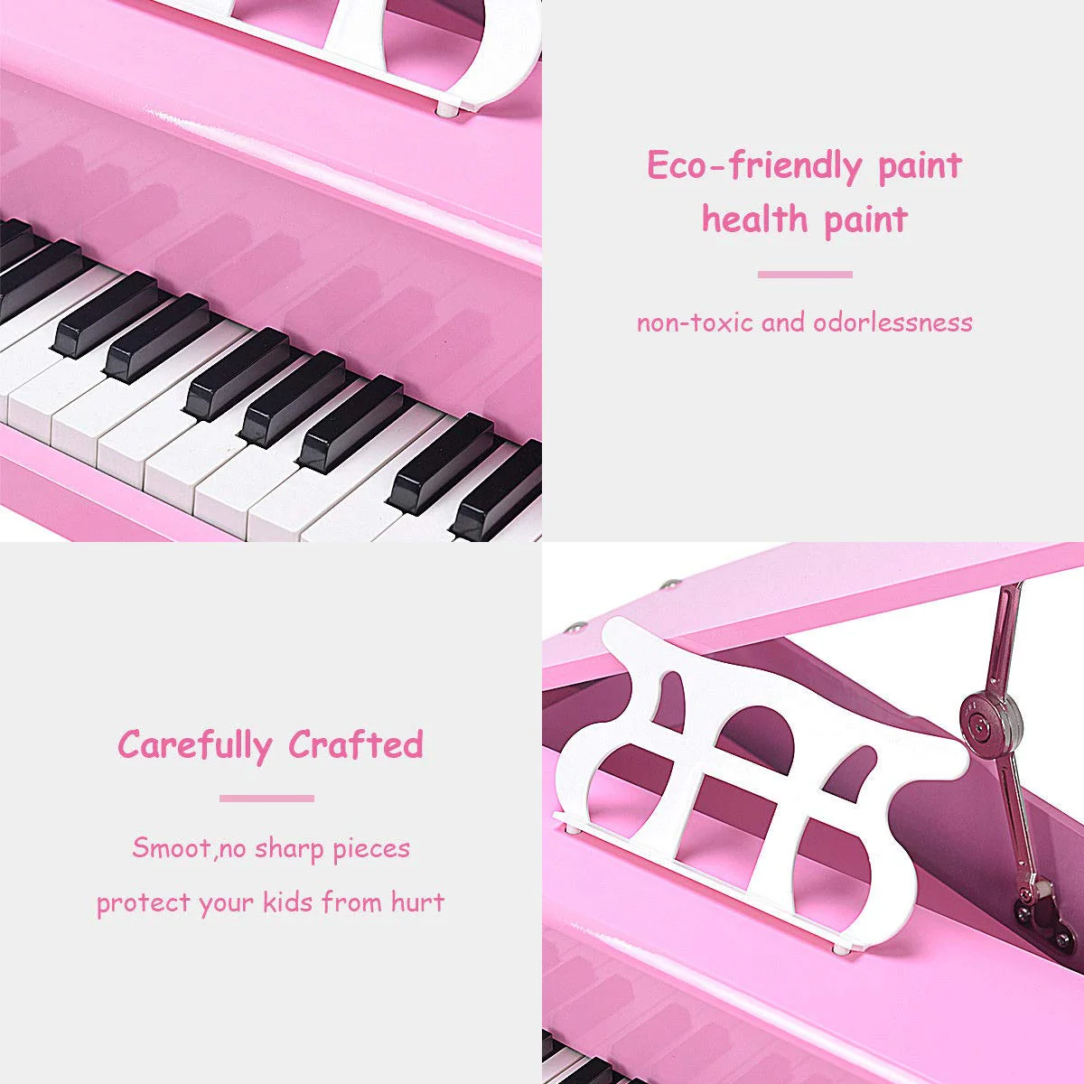 Classical Kids Piano, 30 Keys Wood Toy Grand Piano - Image 4