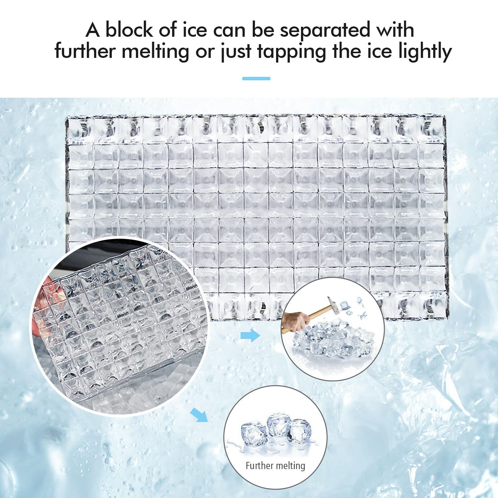 Commercial Home Ice Maker Machine, Built-in Stainless Steel Electric Ice Cube Maker, 33lbs Storage Capacity & Ice Shovel - Image 7