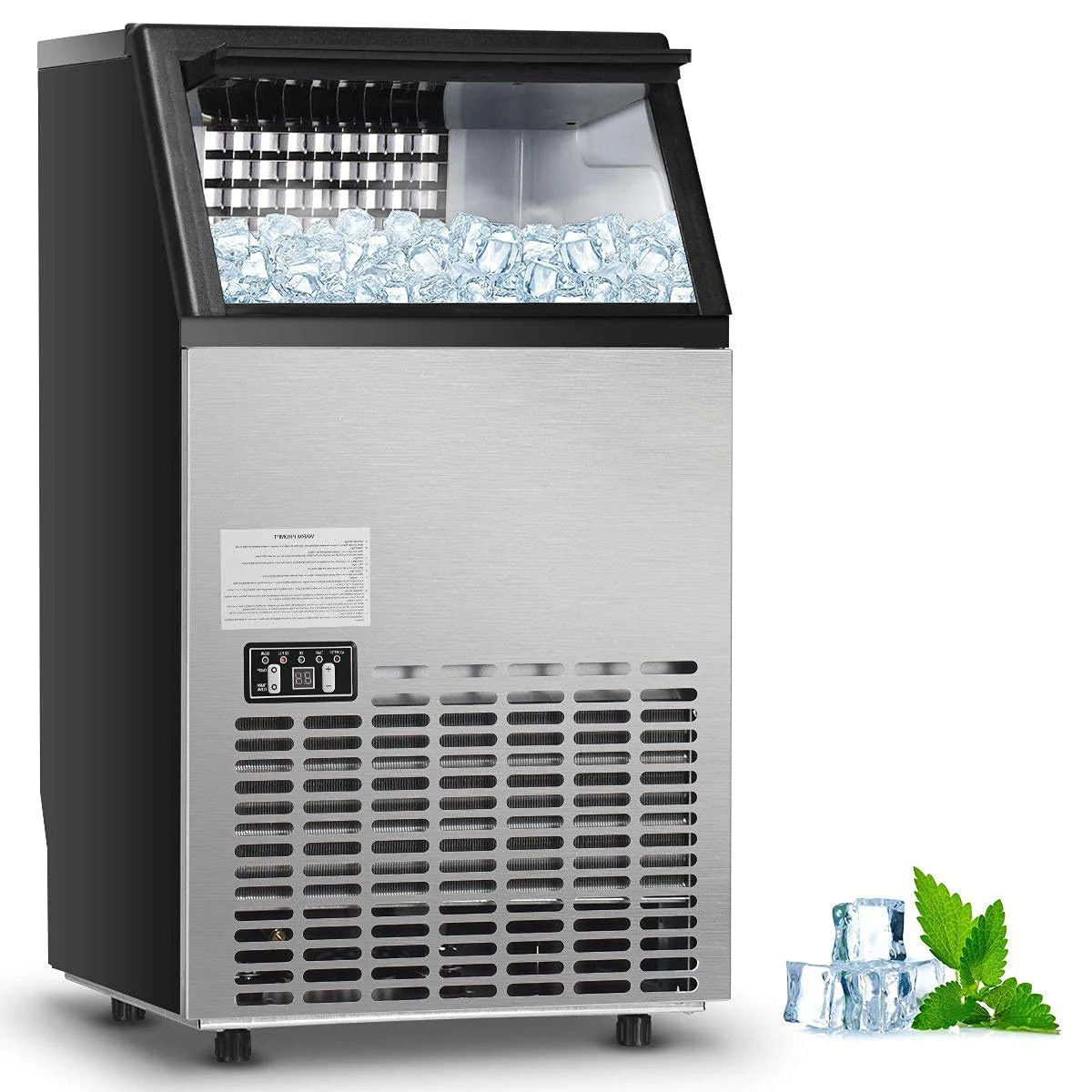 Commercial Home Ice Maker Machine, Built-in Stainless Steel Electric Ice Cube Maker, 33lbs Storage Capacity & Ice Shovel - Image 9