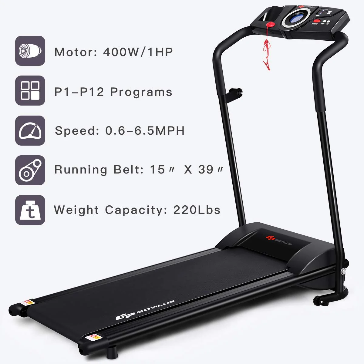 Compact Folding Treadmill for Home, Superfit Electric Walking Running Machine - Image 5