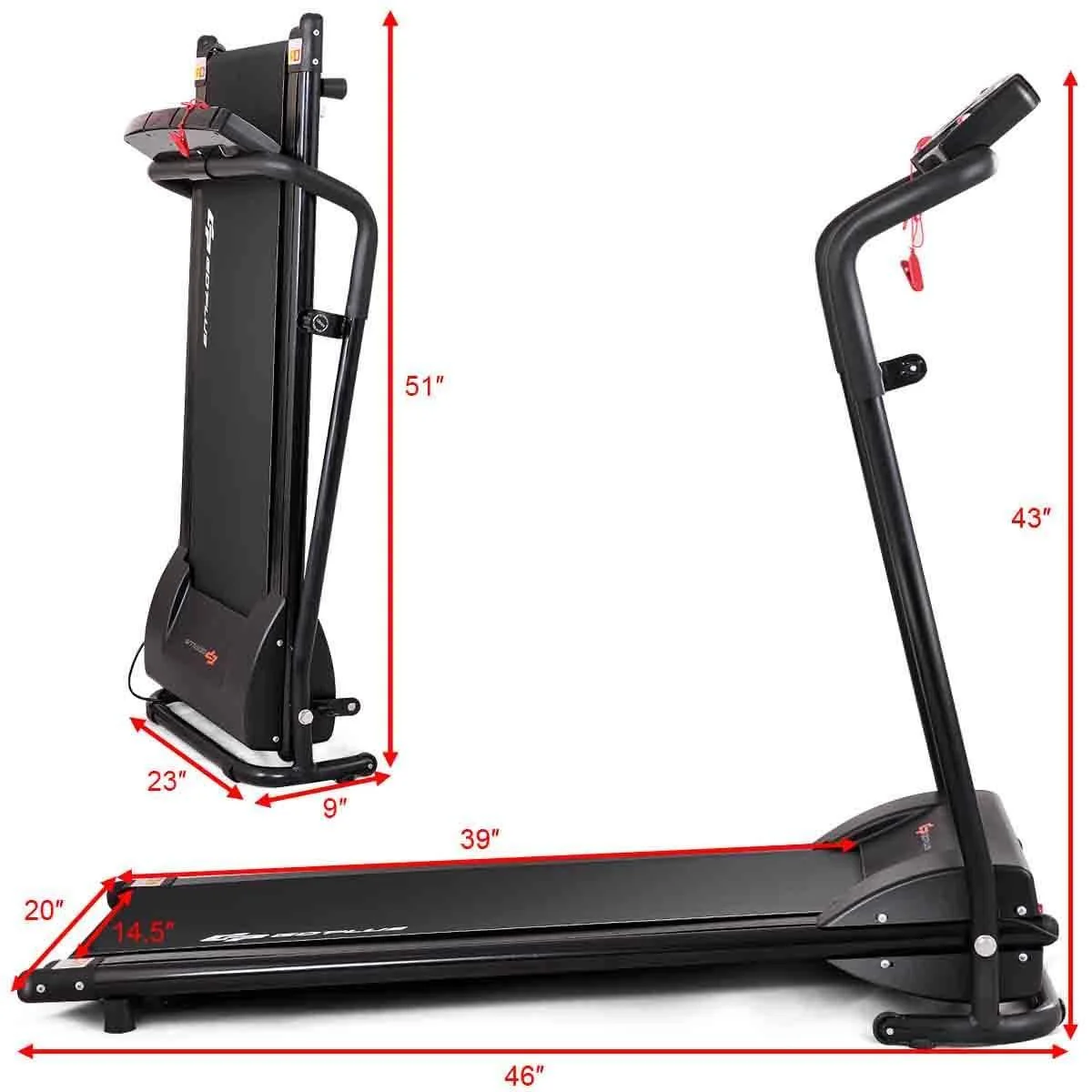 Compact Folding Treadmill for Home, Superfit Electric Walking Running Machine - Image 7