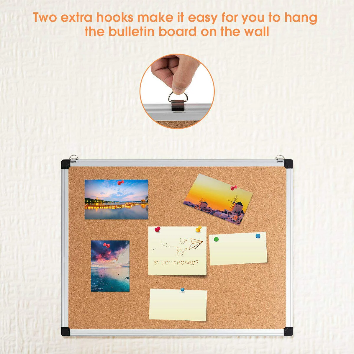 Cork Board, Bulletin Board, 18 x 24 3 Pack Aluminum Framed Cork Notice Pin Board Memo Board - Image 5