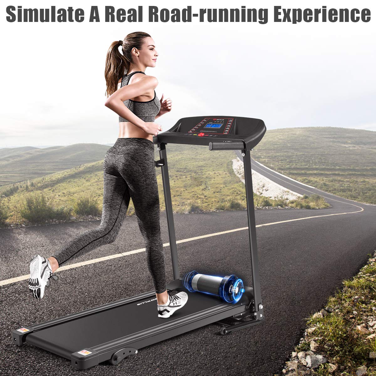 Electric Folding Treadmill, Adjustable Incline and Low Noise Design - Image 3
