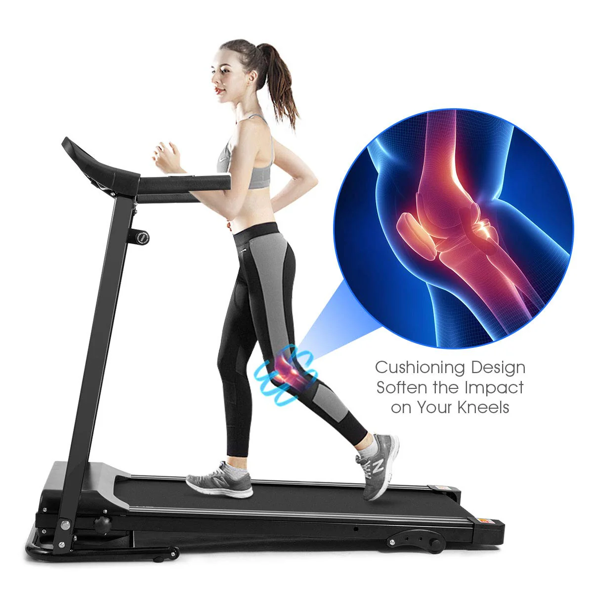 Electric Folding Treadmill, Adjustable Incline and Low Noise Design - Image 5