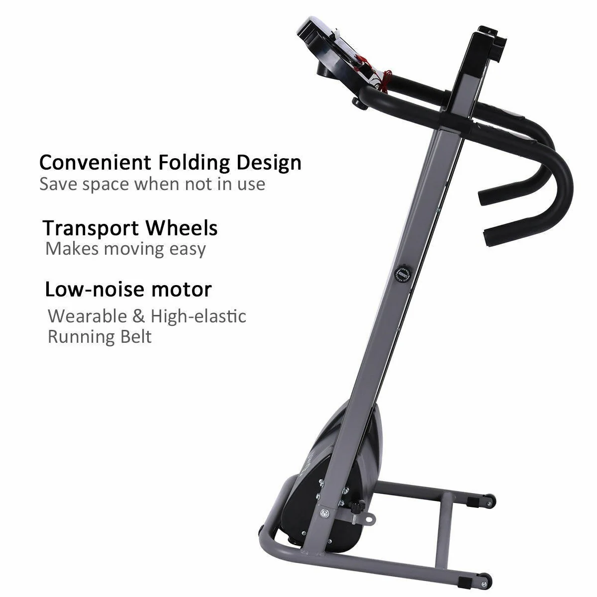 Electric Folding Treadmill with LCD Display and Heart Rate Sensor - Image 10