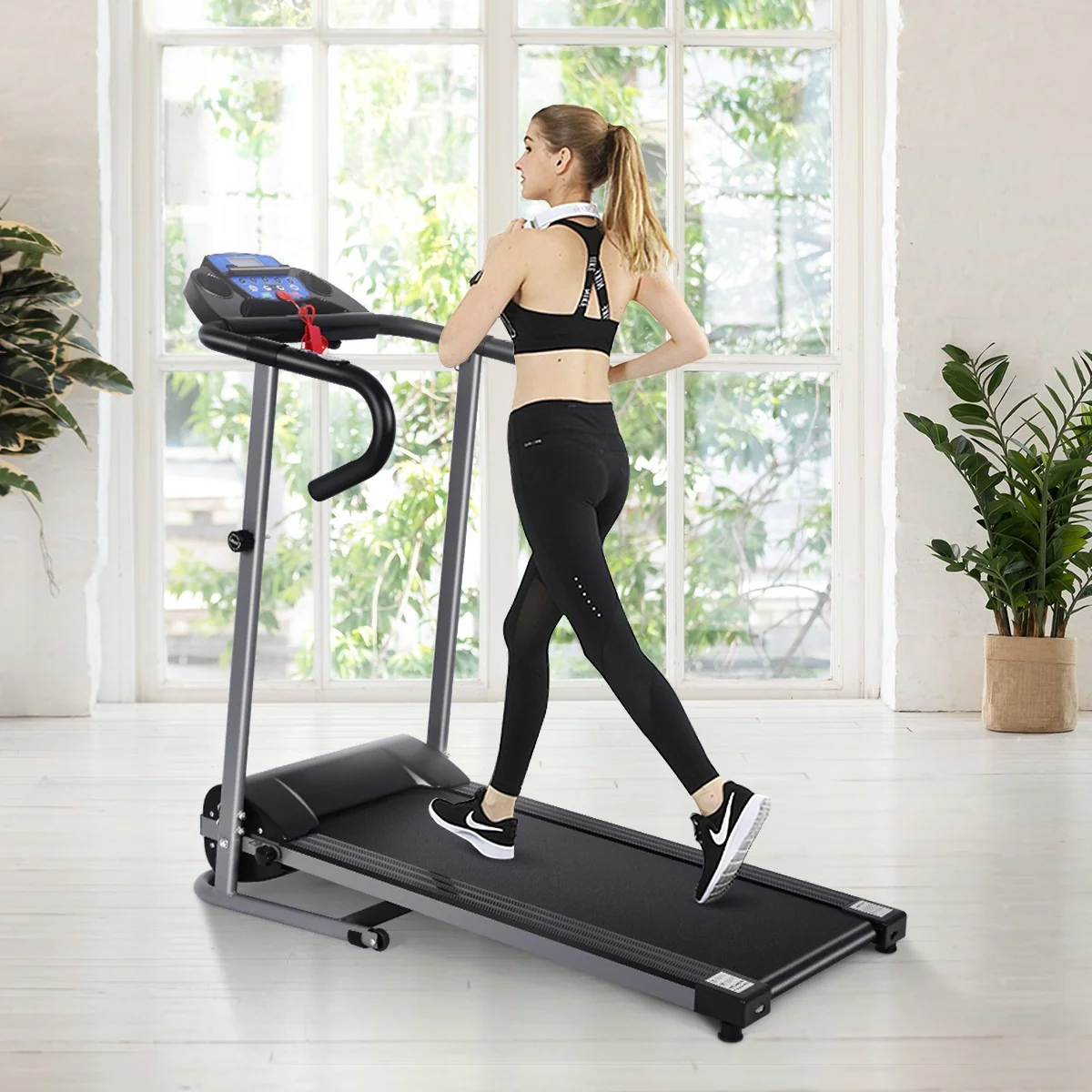 Electric Folding Treadmill with LCD Display and Heart Rate Sensor - Image 4