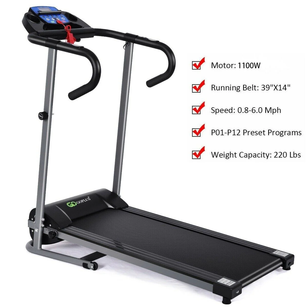 Electric Folding Treadmill with LCD Display and Heart Rate Sensor - Image 7