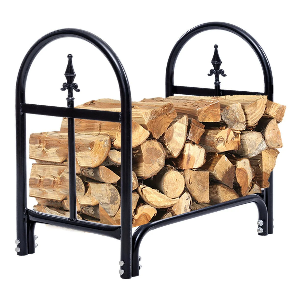 Firewood Log Rack Indoor Outdoor Fireplace Storage Holder (2 Feet) - Image 9