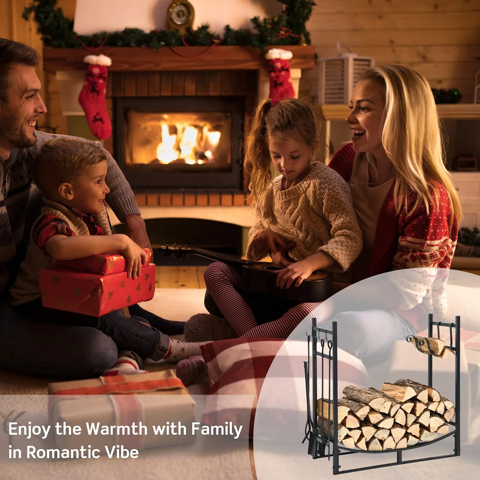Firewood Rack with Tool Set 36' /30' Fireplace Log Holder - Image 6