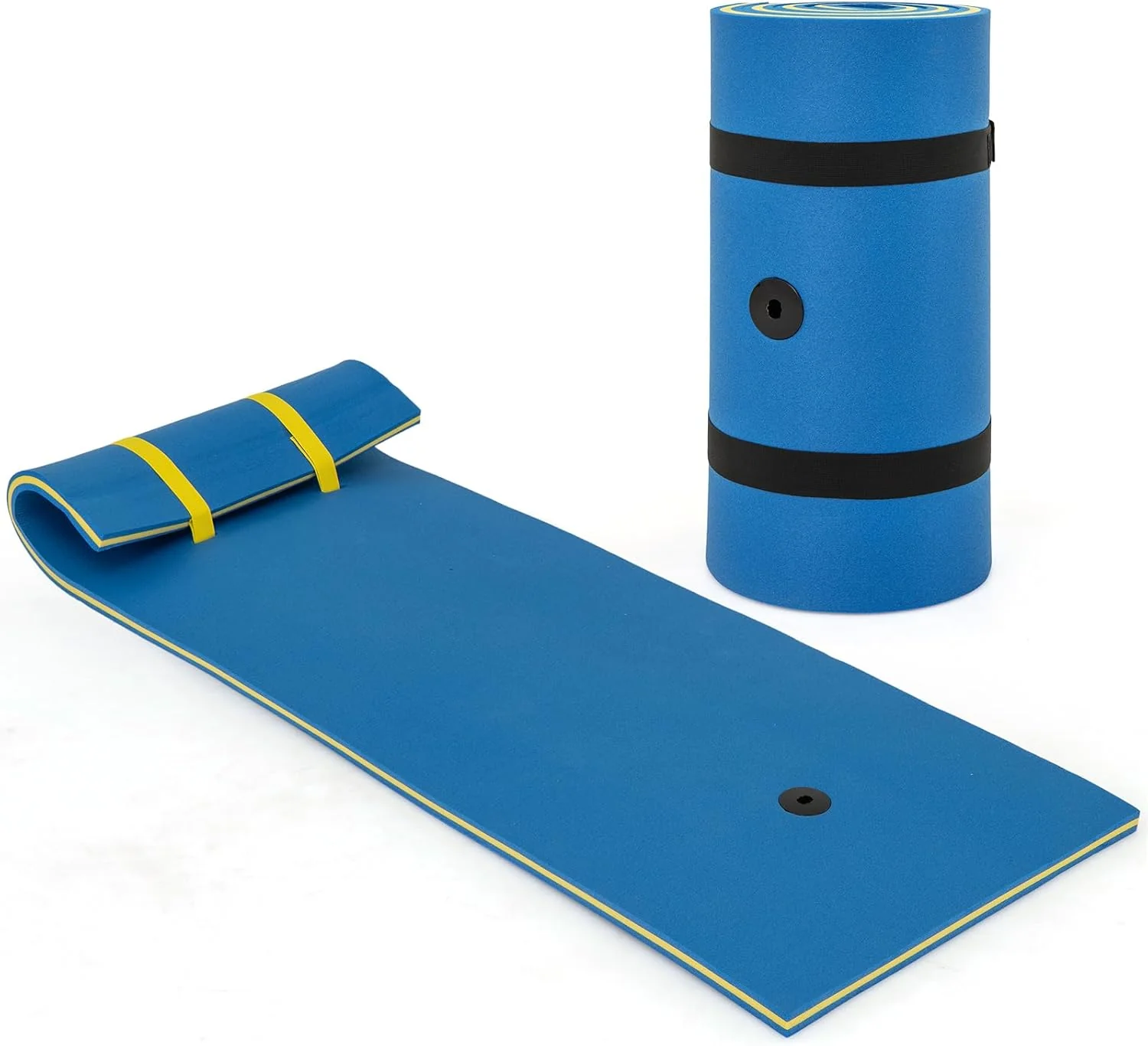Goplus 83'' x 26'' Floating Water Pad Mat with Rolling Pillow Design - Image 10