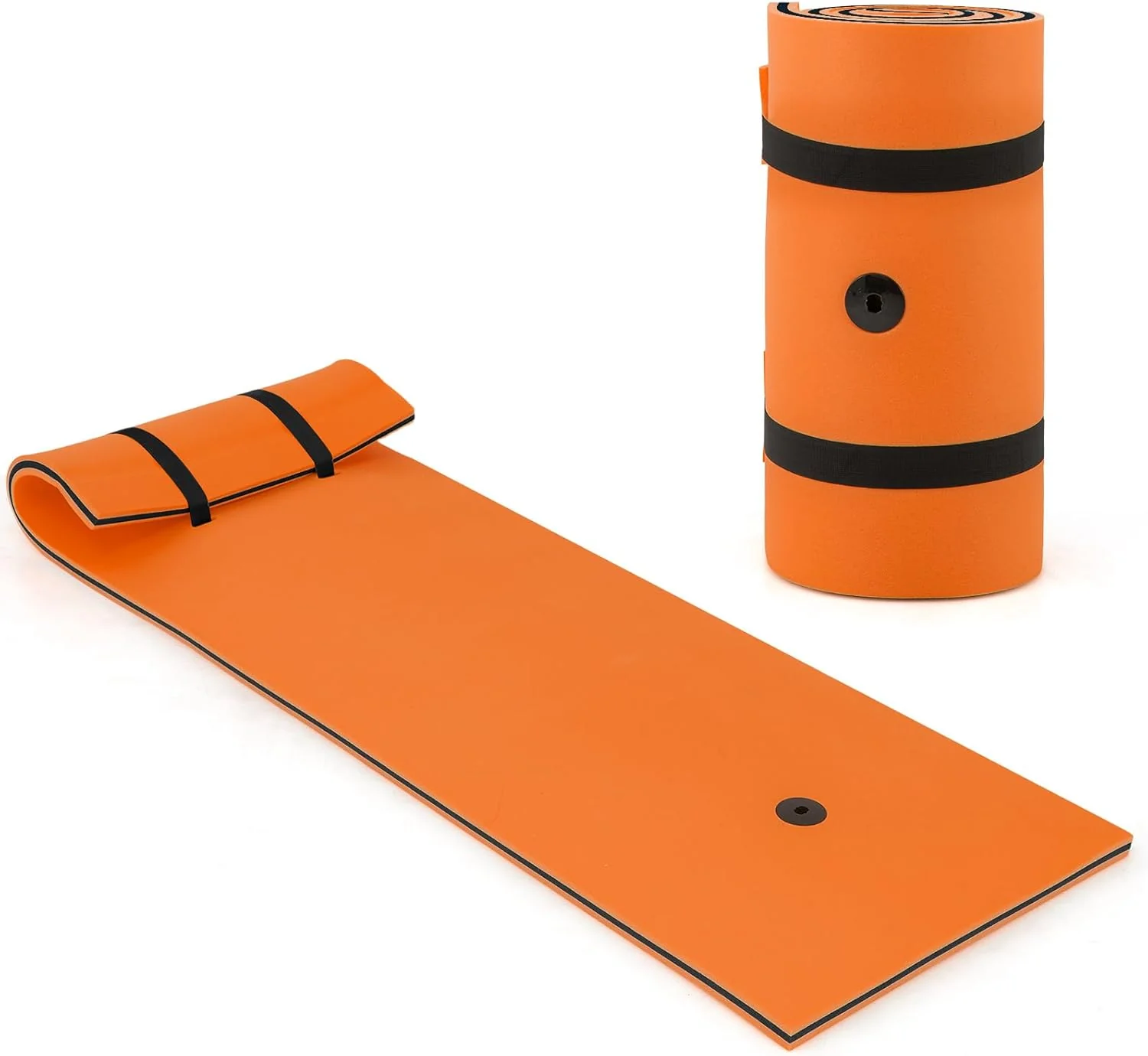 Goplus 83'' x 26'' Floating Water Pad Mat with Rolling Pillow Design - Image 11