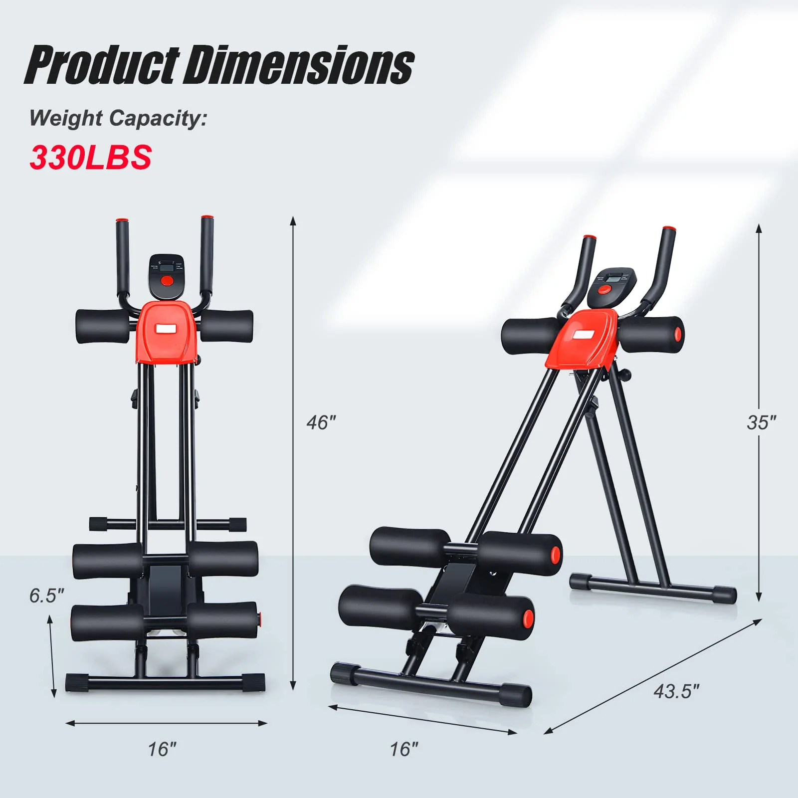 Foldable Core Abdominal Trainer, AB Workout Machine Exercise Equipment with 3 Adjustable Levels - Image 7
