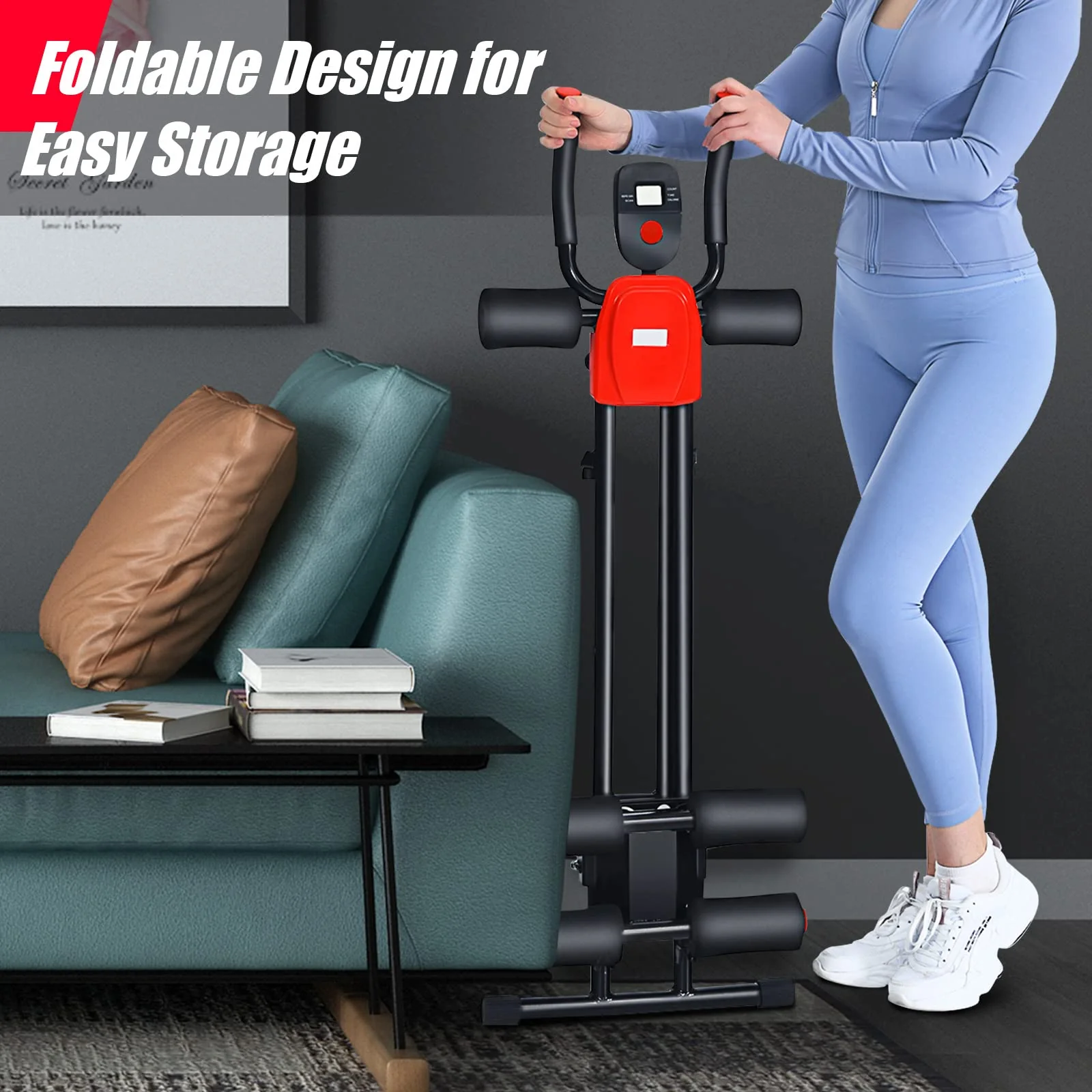 Foldable Core Abdominal Trainer, AB Workout Machine Exercise Equipment with 3 Adjustable Levels - Image 8