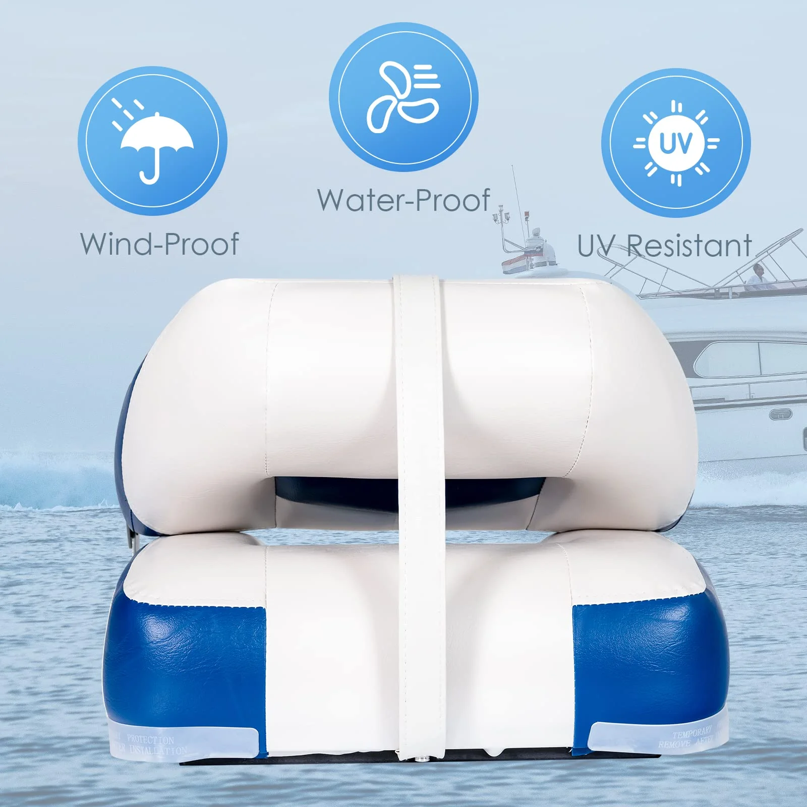 Folding Boat Seats, Low-Back Boat Seat, 2 Packs - Image 5