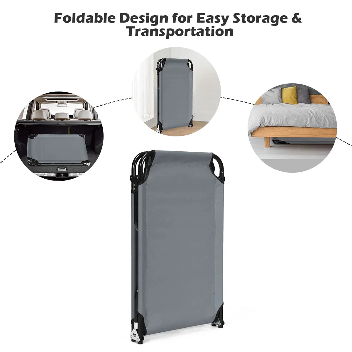 Folding Camping Cot, Heavy Duty Collapsible Foldable Bed - Image 5