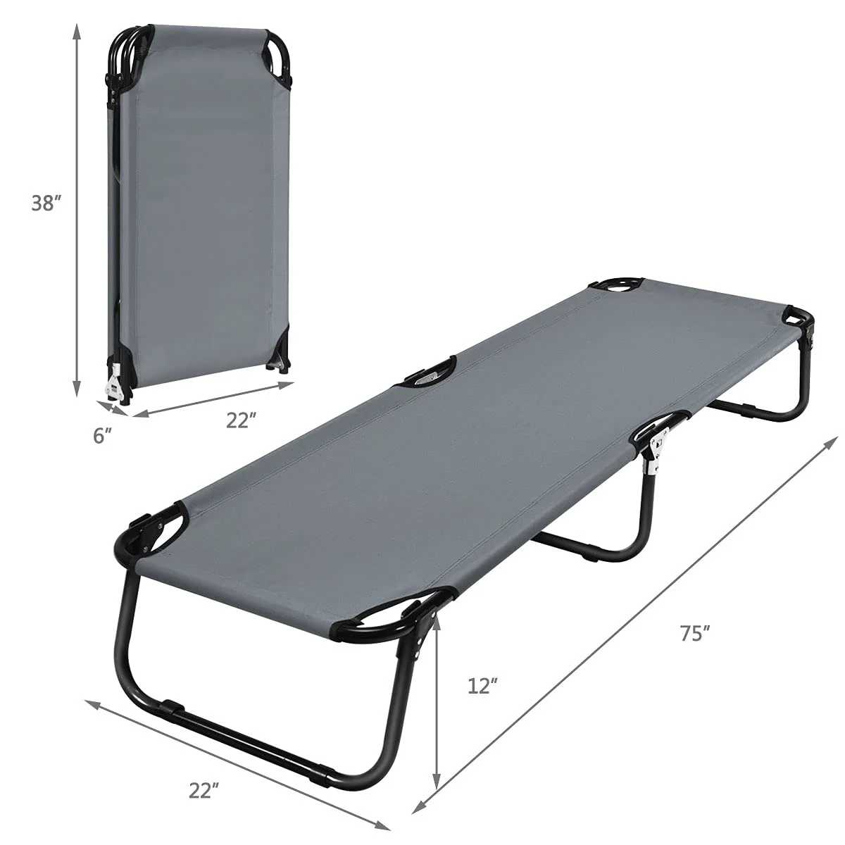 Folding Camping Cot, Heavy Duty Collapsible Foldable Bed - Image 8