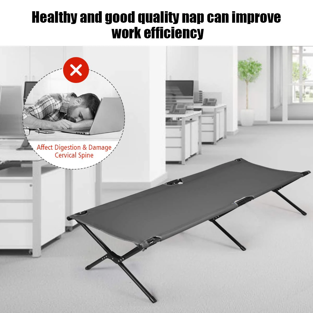 Folding Camping Cot with Carrying Bag - Image 4