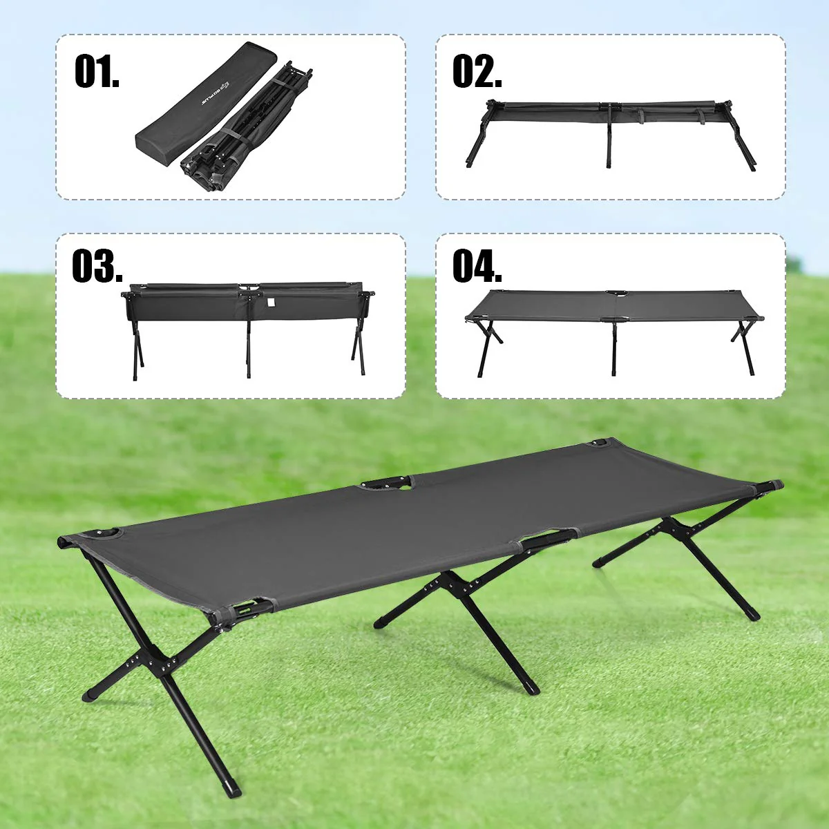 Folding Camping Cot with Carrying Bag - Image 5