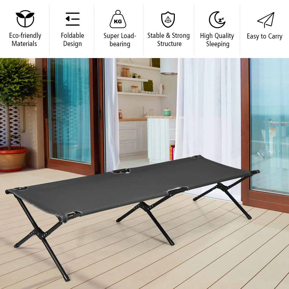 Folding Camping Cot with Carrying Bag - Image 6