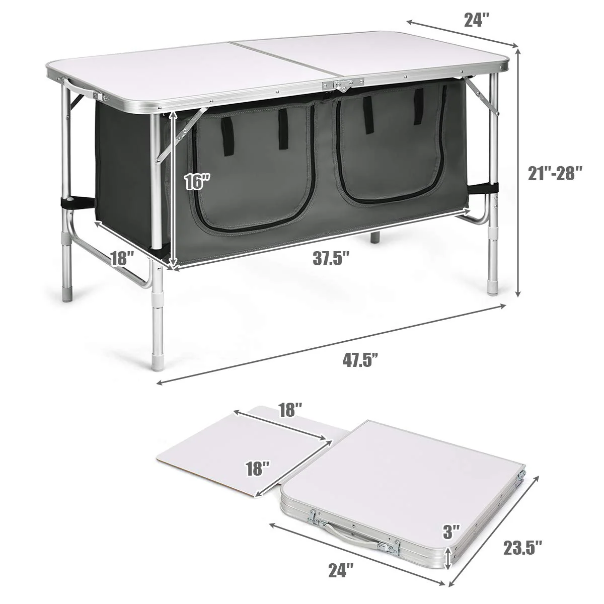 Folding Camping Table with Storage - Image 10