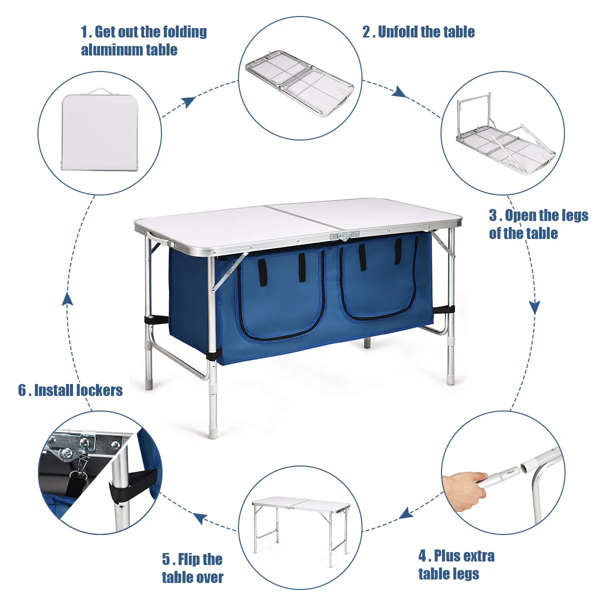 Folding Camping Table with Storage - Image 6